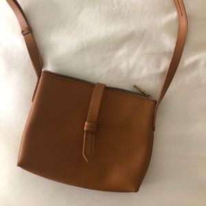 J Crew Tan Leather Parker Crossbody Bag